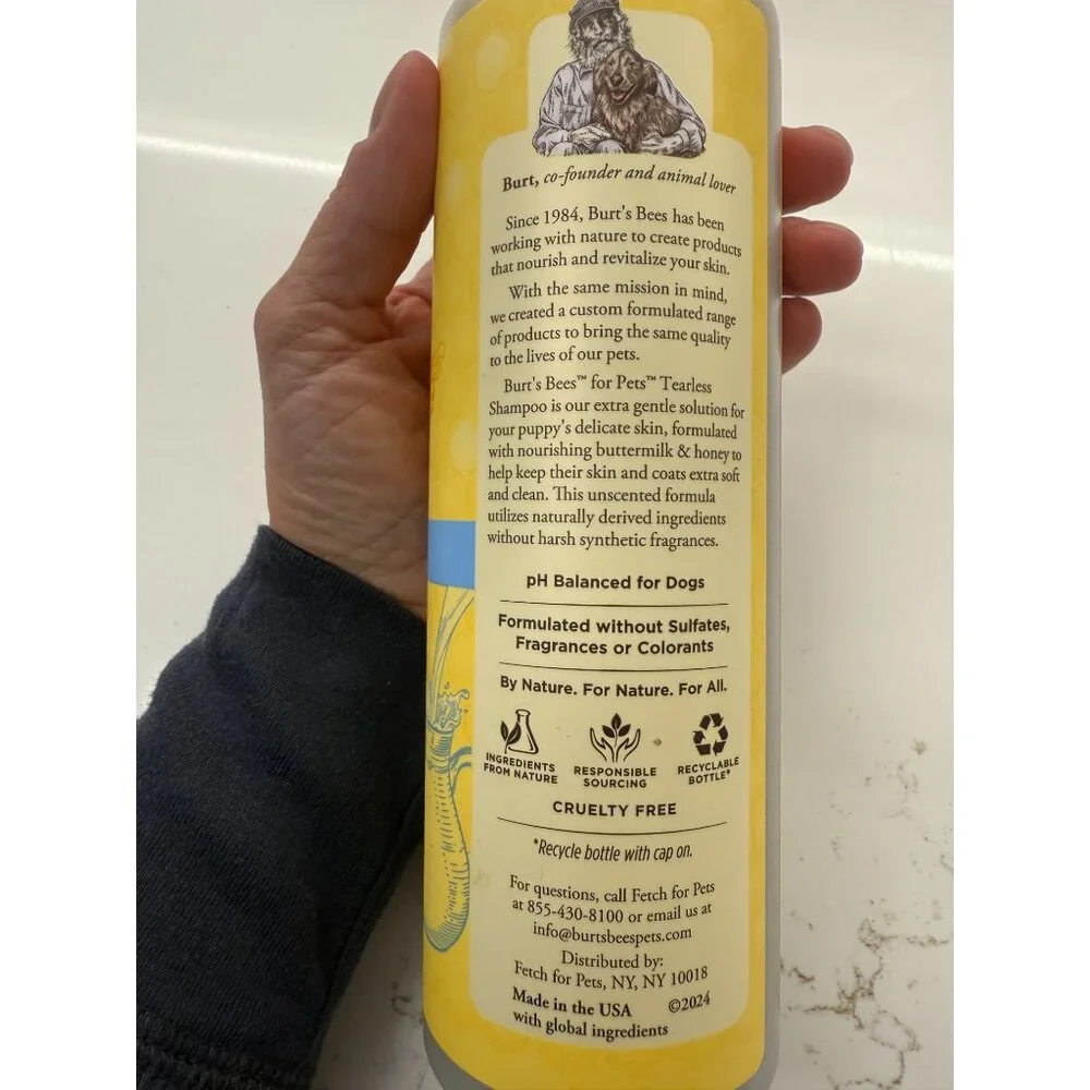 Burt's Bees for Pets Tearless Puppy Shampoo with Buttermilk, 95% Natural Origin